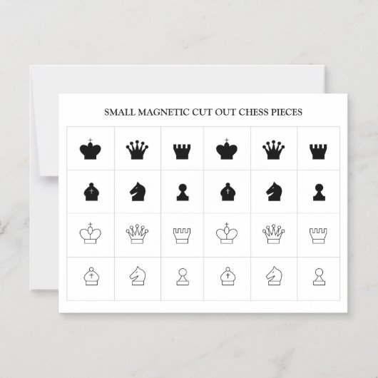 Kleine goedkope uitgestanste magnetische schaakstu magnetische uitnodiging (Voorkant)