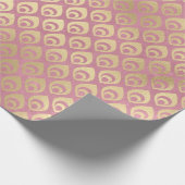 Kleine Gold Abstracte druppeltjes op roze Cadeaupapier (Hoek)