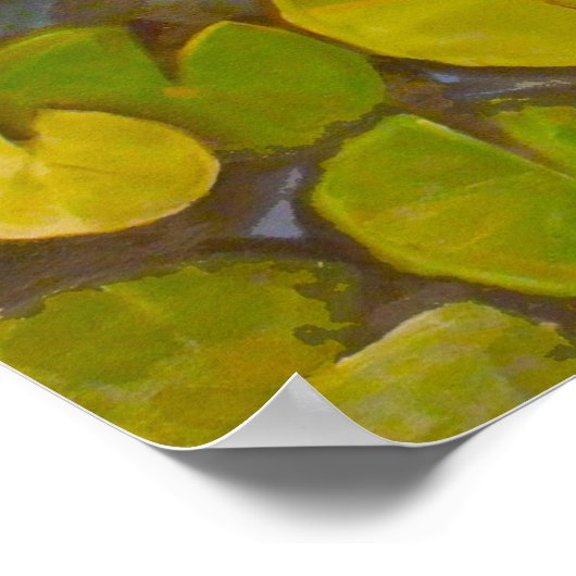 Kleine Goldfish Koi in Pond met Lily Pads Poster (Hoek)
