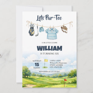Kleine Golfer Par-Tee Aquarel Golf Verjaardag Kaart