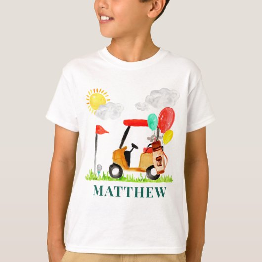 Kleine Golfkar Ballonnen Pro Par-t-shirt Verjaarda T-shirt (Voorkant)