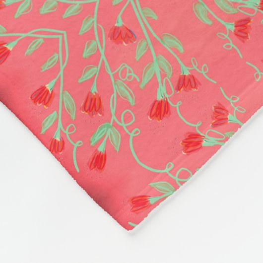 Kleine gooi in roze rood en minty groen fleece deken (Hoek)