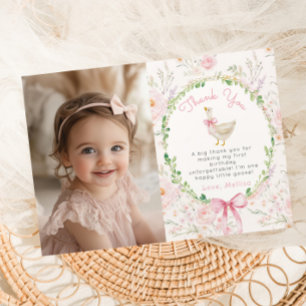 Kleine Goose Blush roze Foto Dank u Kaart