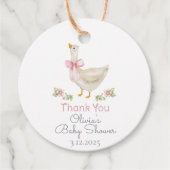 Kleine Goose Roze Baby meisje Douche Dank u Bedankjes Labels (Voorkant)