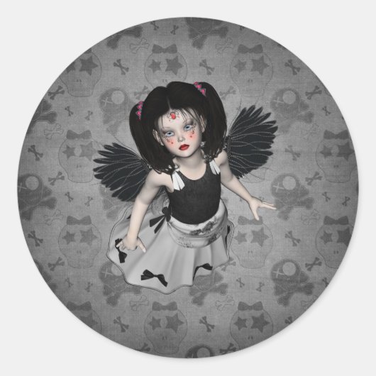 Kleine Gothic Angel Sticker (Voorkant)