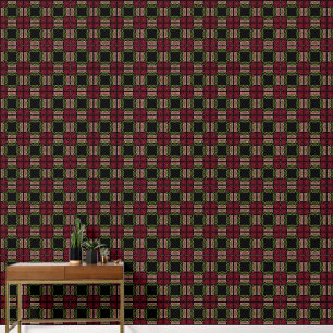 Kleine Gothic Art Nouveau Roos en Dahlia Reds Behang