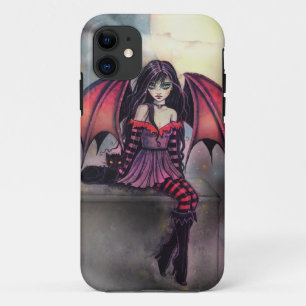 Kleine gotische Halloween fee vampier en kat Case-Mate iPhone Case