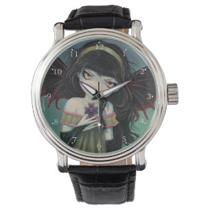 Kleine gotische vampier fantasy kunst horloge
