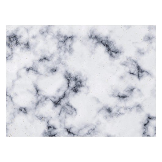 Kleine gouden Confetti Black en witte marmer Stone Tafelkleed (Voorkant (Horizontaal))