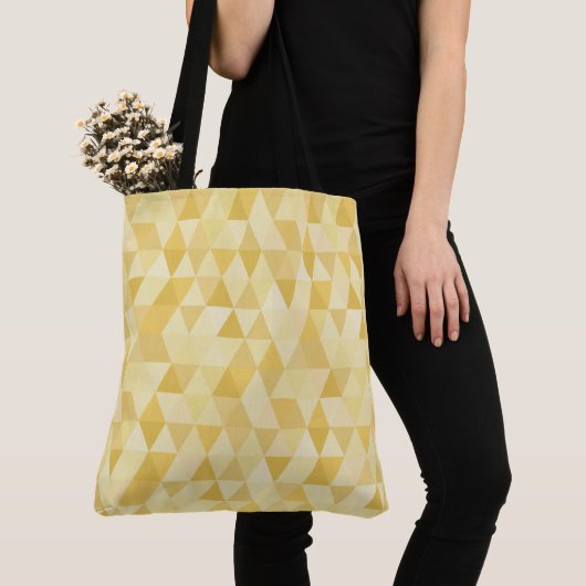 Kleine Gouden Driehoeken Tote Bag (Dichtbij)