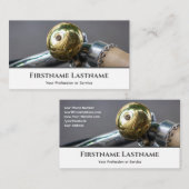 Kleine gouden fietsbel voor fietsenreparatiewinkel visitekaartje (Voorkant / Achterkant)