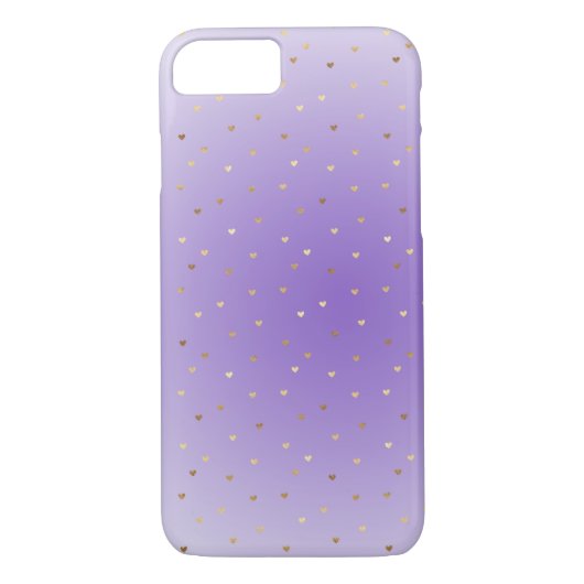 Kleine gouden harten Paarse ombre Case-Mate iPhone Case (Achterkant)