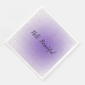 Kleine gouden harten Paarse ombre Servet (Hoek)