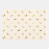 Kleine gouden krabben op een gebroken wit inpakpapier vel (Voorkant 2)
