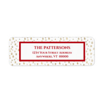 Kleine gouden sterren Rood Rand Rendement Label