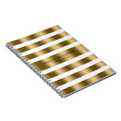 Kleine gouden strepen met witte achtergrond notitieboek (Rechterzijde)