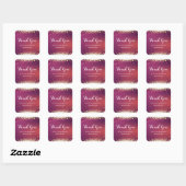 Kleine goudglitter Sparkle-Stippen Dank u wel Vierkante Sticker (Vel)