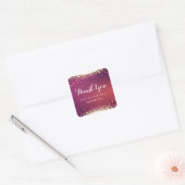 Kleine goudglitter Sparkle-Stippen Dank u wel Vierkante Sticker (Envelop)