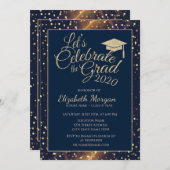 Kleine goudkleurige glitter-gradkap, Stippen, mari Kaart (Voorkant / Achterkant)