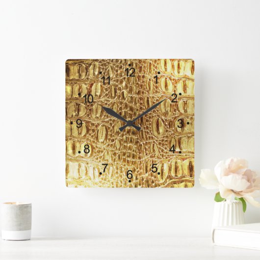 Kleine goudlegator krokodil Huidwand Klok (Huis)