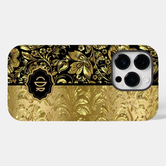 Kleine goudmaskers op zwarte achtergrond Case-Mate iPhone case (Achterkant (horizontaal))