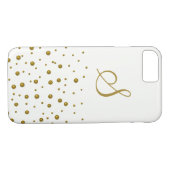 Kleine goudStippen Aangepast monogram Case-Mate iPhone Case (Achterkant (Horizontaal))