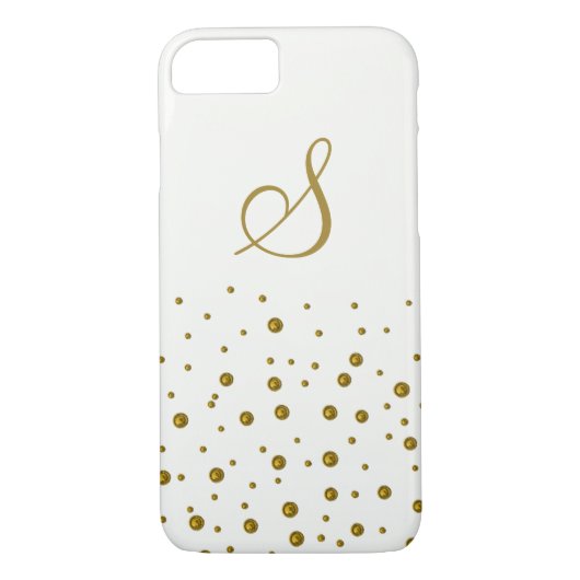Kleine goudStippen Aangepast monogram Case-Mate iPhone Case (Achterkant)