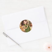 Kleine Grace in het groen Ronde Sticker (Envelop)