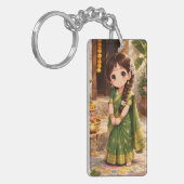 Kleine Grace in het groen Sleutelhanger (Voorkant Links)