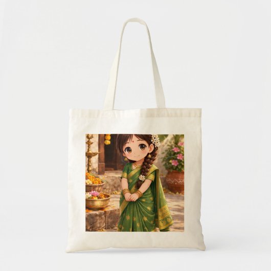 Kleine Grace in het groen Tote Bag (Voorkant)