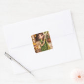 Kleine Grace in het groen Vierkante Sticker (Envelop)