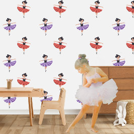 Kleine gracieuze gelukkige balletdanseressen behang