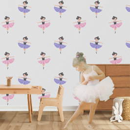 Kleine gracieuze gelukkige pastel ballerina's behang