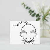 Kleine grafische muis briefkaart (Staand voorkant)