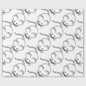 Kleine grafische muizen cadeaupapier (Vlak)