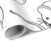 Kleine grafische muizen cadeaupapier (Rol Hoek)