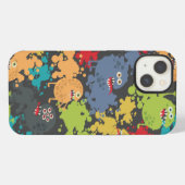 Kleine grappige moppige monsters iPhone hoesje (Achterkant horizontaal)
