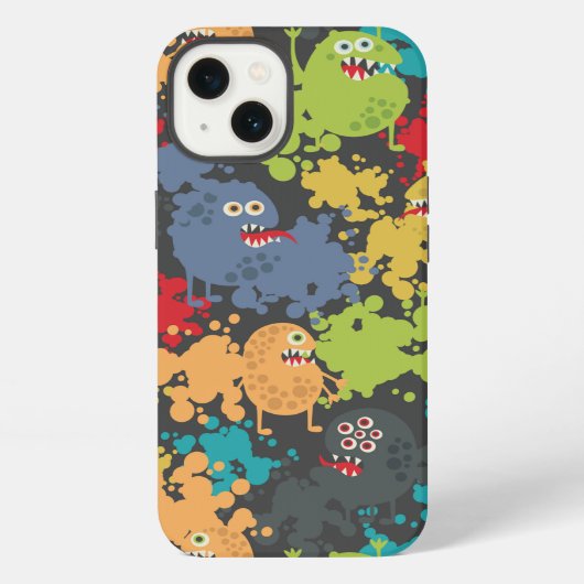 Kleine grappige moppige monsters iPhone hoesje (Achterkant)