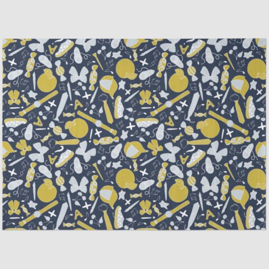 Kleine grappige schooldingen tissuepapier (Voorkant)