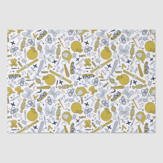 Kleine grappige schooldingen tissuepapier (Voorkant)