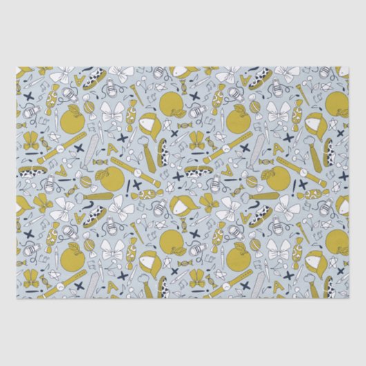 Kleine grappige schooldingen tissuepapier (Voorkant)