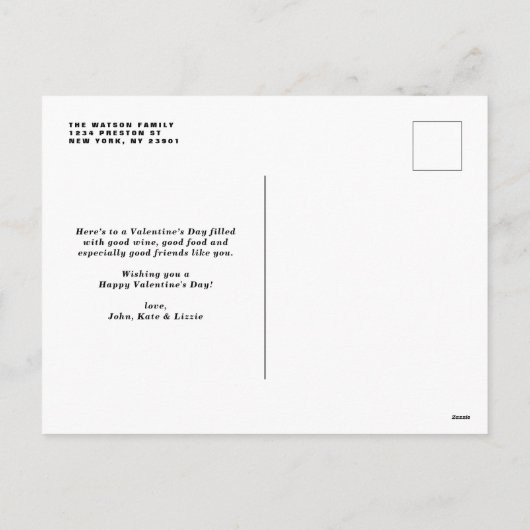 Kleine Grappige Valentijn Hand Geletterde Foto Feestdagenkaart (Achterkant)