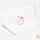 kleine gratis bibliotheek bloeiend appelstempel ronde sticker (Envelop)