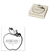 kleine gratis bibliotheek bloeiend appelstempel rubberstempel (Gestempeld)