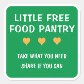 Kleine gratis voedselkast  vierkante sticker (Voorkant)