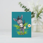 Kleine grijze ezel briefkaart (Staand voorkant)