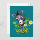 Kleine grijze ezel briefkaart (Voorkant / Achterkant)