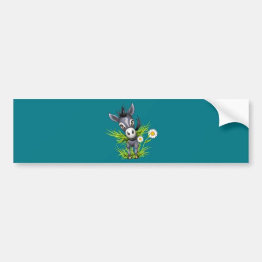 Kleine grijze ezel bumpersticker (Voorkant)