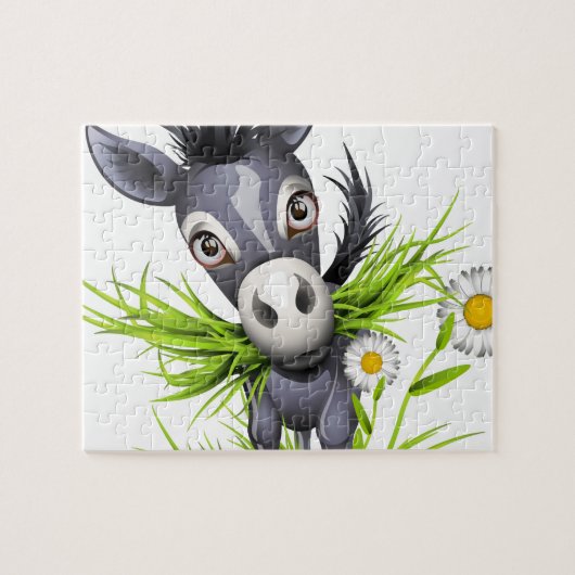 Kleine grijze ezel legpuzzel (Horizontaal)
