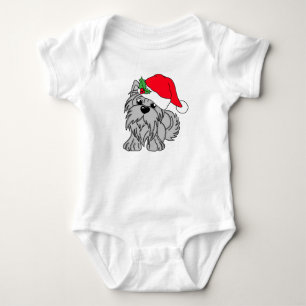Kleine grijze kerst-hondje baby trui romper